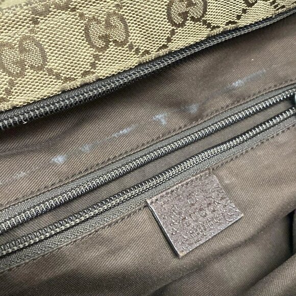 Auth GUCCI GG Pattern, Shelly (Web) 189751 Beige Dark Brown Multi Jacquard - - Picture 8 of 14